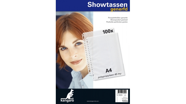 Kangaro K-13000 Showtas A4 PP 45mµ 23-gaats Generfd 10x100 Stuks