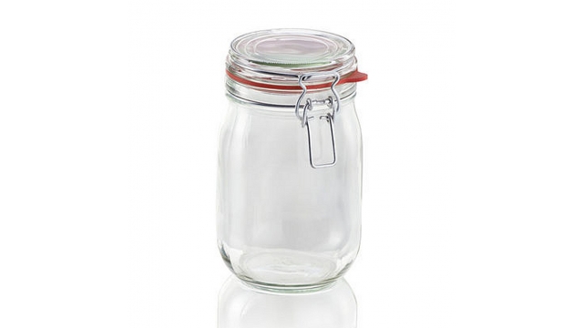 Leifheit 3193 Weckpot met Beugelsluiting 1140 ml Glas/RVS