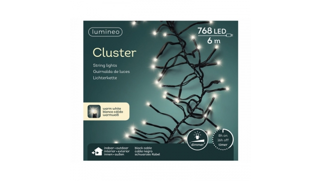 Lumineo Cluster LED Verlichting Binnen/Buiten 6M 768 LEDs IP44 Dimbaar