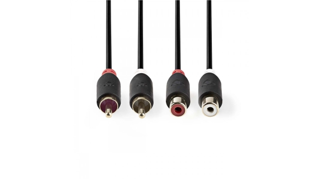Nedis CABW24205AT20 Stereo Audiokabel 2x Rca Male - 2x Rca Female 2,0 M Antraciet