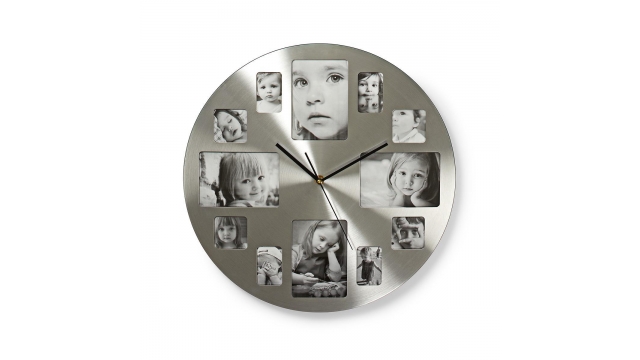 Nedis CLWA003PH40 Ronde Wandklok Diameter 40 Cm Fotolijst Zilver