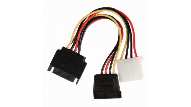 Nedis CCGP73555VA015 Interne Voedingskabel Sata 15-pins Male - Sata 15-pins Female + Molex Female 0,15 M Diverse