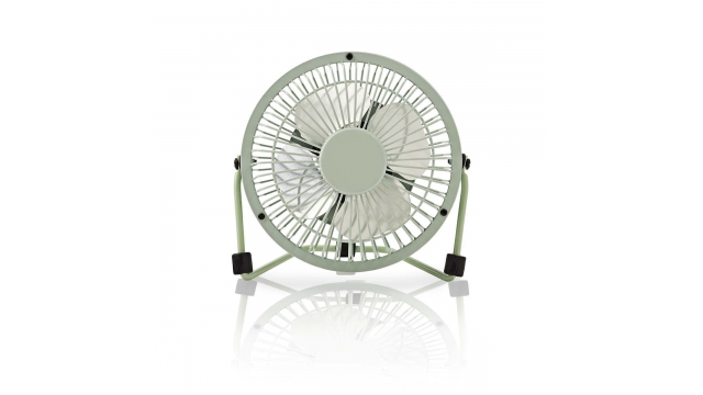 Nedis FNDK1GR10 Metalen Miniventilator Diameter 10 Cm Gevoed Over Usb Groen