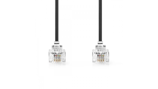 Nedis TCGP90200BK50 Telecomkabel RJ11 Male RJ11 Male 5.00 m Zwart