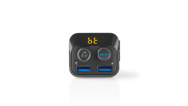 Nedis CATR120BK Fm-transmitter Voor In De Auto Bluetooth® Bass Boost Microsd-kaartsleuf Handsfree Bellen 2x Usb