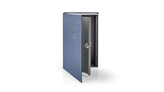 Nedis BOOKSEDM01BU Kluis Boekenkluis Sleutelslot Binnenshuis Medium Binnenvolume: 1.6 L 2 Sleutels Inbegrepen Blauw/zilver