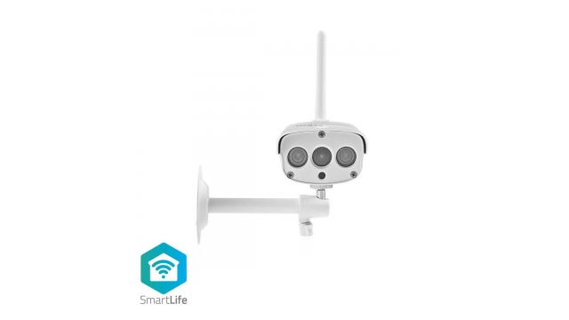 Nedis WIFICO030GWT Smartlife Camera Voor Buiten Wi-fi Full Hd 1080p Ip67 Cloud Opslag (optioneel) / Microsd (niet Inbegrepen) 12 V Dc Nachtzicht Android™ / Ios Wit