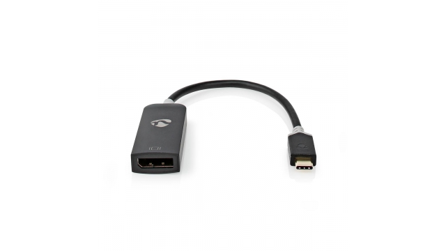 Nedis CCBW64352AT02 Usb-adapter Usb 3.2 Gen 1 Usb Type-c™ Male Displayport Female 0.20 M Rond Verguld Pvc Antraciet Window Box