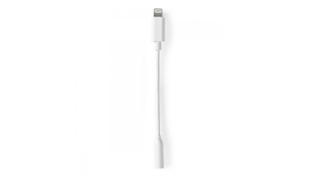 Nedis CCGP39950WT01 Lightning-adapter Apple Lightning 8-pins 3,5 Mm Female Vernikkeld 100 Mm Rond Tpe Envelop