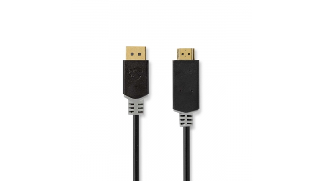 Nedis CCBW37100AT30 Displayport-kabel Displayport Male Hdmi™ Connector 4k@30hz Verguld 3.00 M Rond Pvc Antraciet Doos