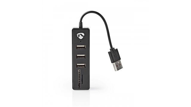 Nedis UHUBCU2340BK Usb-hub Usb-a Male Usb-a Female 3 Poort(en) Usb Gevoed Sd & Microsd / 3x Usb