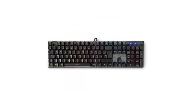 Nedis GKBDM110BKND Bedraad Gaming Toetsenbord Usb Type-a Mechanische Toetsen Led Qwerty Scandinavisch Usb Gevoed Lengte Stroomkabel: 1.50 M Gaming