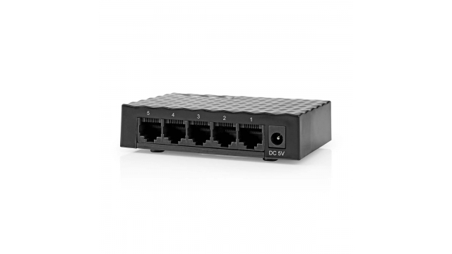 Nedis NSWH5P110BK Netwerk-switch Bekabelde Snelheid: Gigabit Aantal Ethernetpoorten: 5