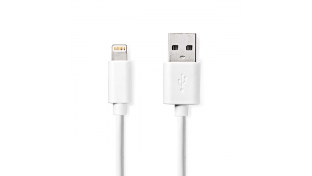 Nedis CCGL39300WT20 Lightning Kabel Usb 2.0 Apple Lightning 8-pins Usb-a Male 480 Mbps Vernikkeld 2.00 M Rond Pvc Wit Label