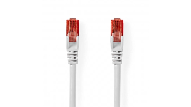 Nedis CCGL85200WT10 Cat6-kabel Rj45 Male Rj45 Male U/utp 1.00 M Rond Pvc Wit Label