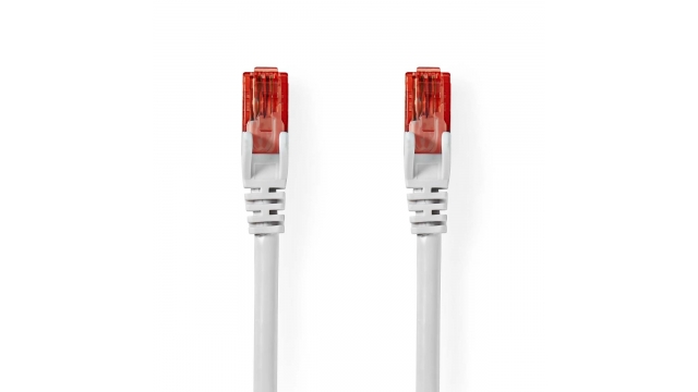 Nedis CCGL85200WT100 Cat6-kabel Rj45 Male Rj45 Male U/utp 10.0 M Rond Pvc Wit Label
