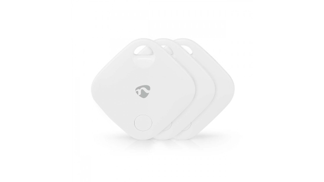 Nedis BTTAG10WT3 Keyfinder Batterij Gevoed 3x Cr2032 Incl. Batterij(en) Bluetooth®-versie: 5.1 Batterijlevensduur Tot: 1 Jaar Wit 3 Stuks