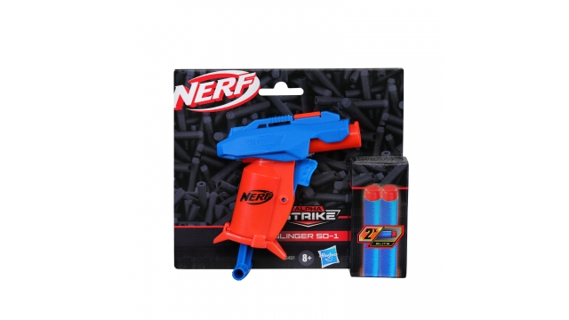 Nerf Alpha Strike Slinger SD-1 Blaster + 2 Darts Rood/Blauw