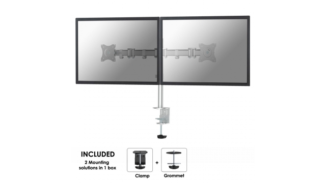 Newstar NM-D135DSILVER Flatscreen Bureausteun Zilver