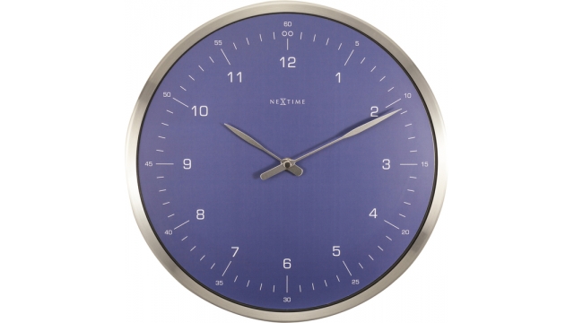 NeXtime NE-3243BL Wandklok 60 Minutes Ø33 Metaal Blauw