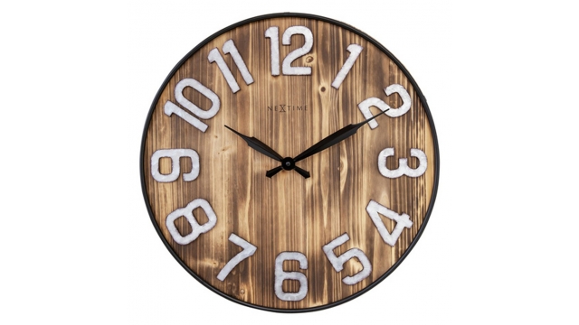 NeXtime NE-3277BR Grote Wandklok Aberdeen 50 cm Hout/Metaal