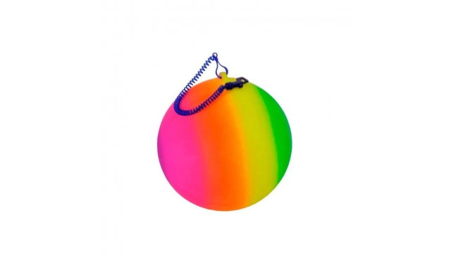 Regenboogbal met Koord 21 cm