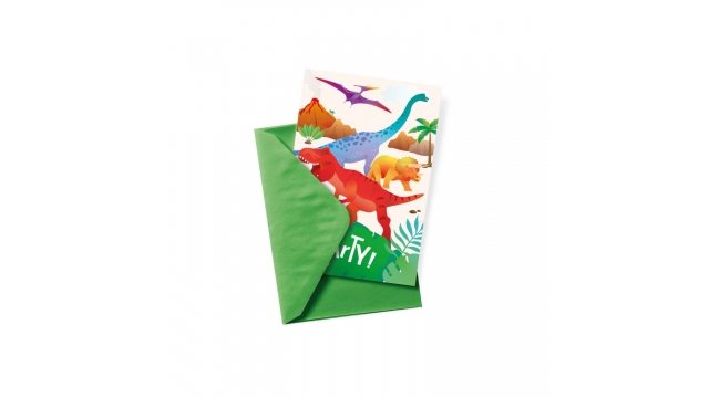 Dino Uitnodigingskaarten 6 Stuks