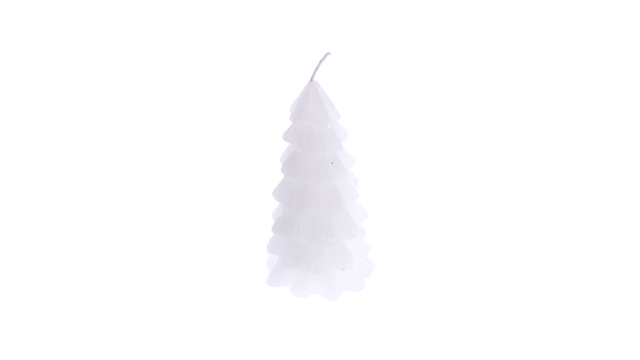 Kerstboom Kaars Wit 6,5x12,5 cm