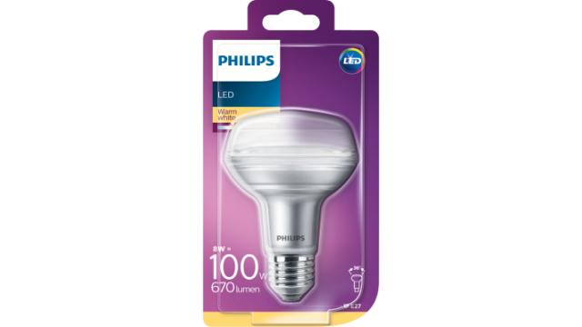 Philips LED CLA 8W (100W) R80 E27 WW 36D Reflectorlamp