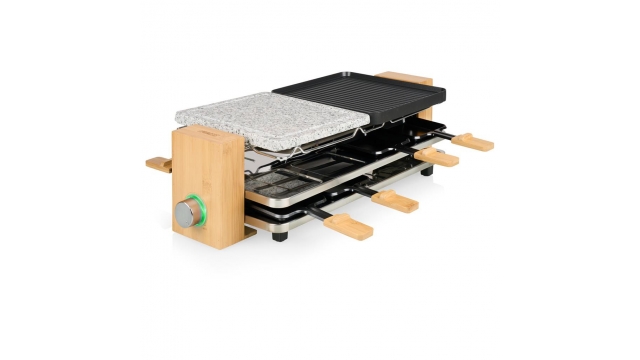 Princess 162955 Raclette Pure 8 Bamboe/Zwart