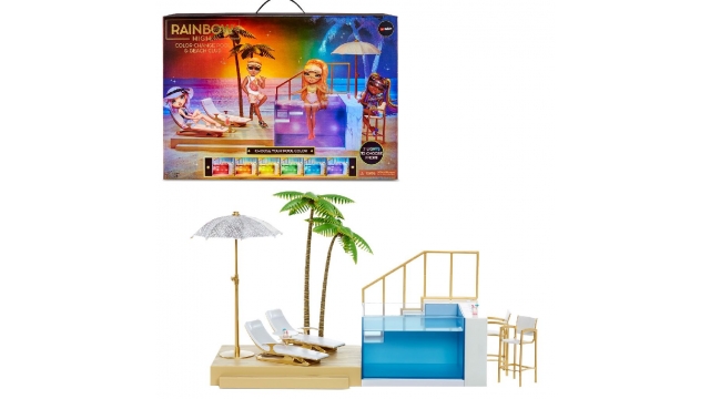 Rainbow High Color Change Pool and Beach Club Set + Licht