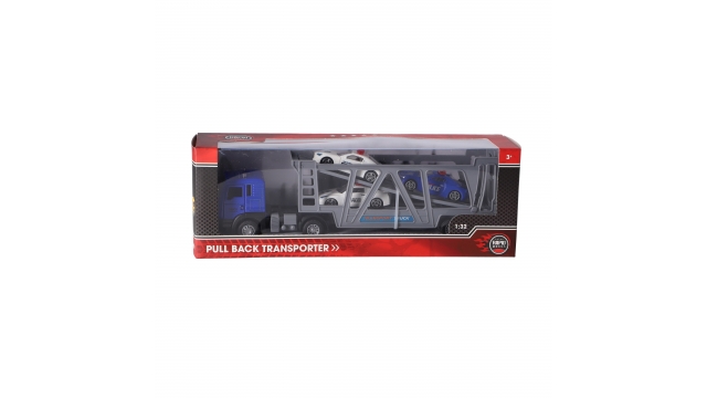 Rapid Wheels Die-Cast Pull-Back Transporter + 3 Voertuigen 1:32