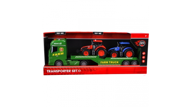 Rapid Wheels Autotransporter + 2 Tractoren + Licht en Geluid