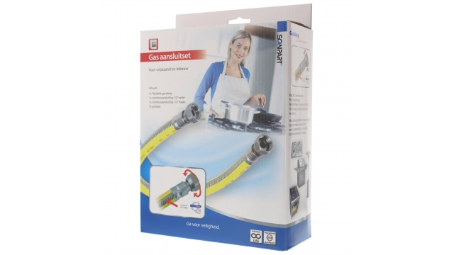 Scanpart Gas Aansluit Set Rvs-flexibele 125cm