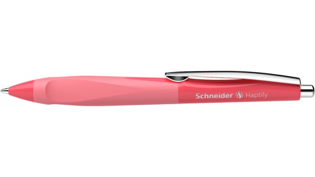 Schneider S-135332 Balpen Haptify Koraal/roze Omhulsel, Blauwschrijvend