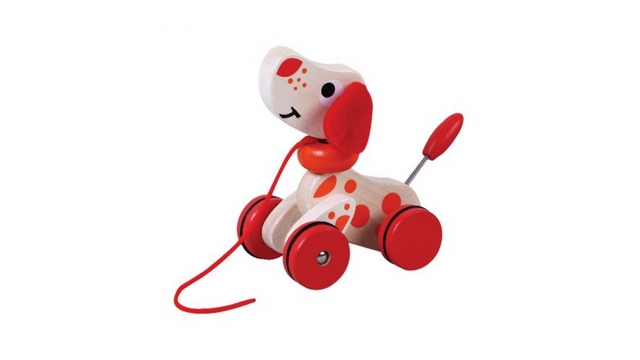 Simply for Kids Houten Trekpuppy Rood/Wit