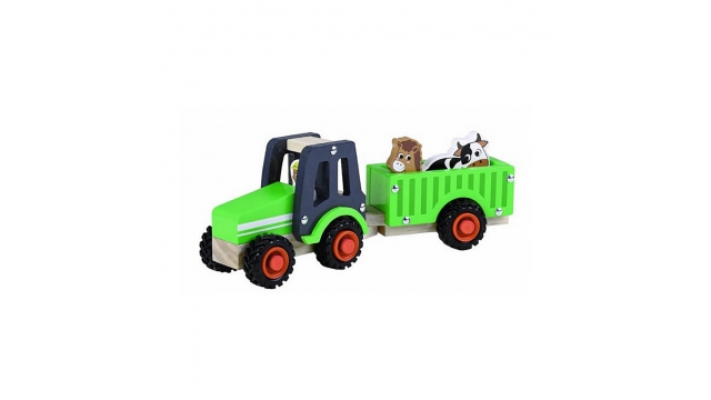 Simply for Kids Houten Tractor + Aanhanger en Dieren