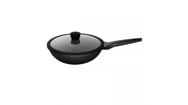 Sola Fair Cooking Wok 28 cm + Glazen Deksel Zwart/Wit