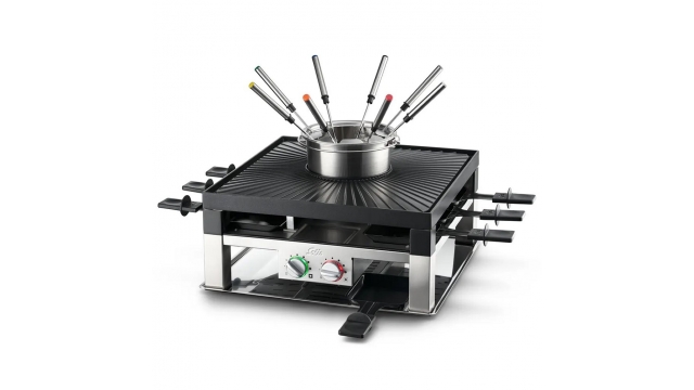 Solis 3in1 Fondue Raclette Grill 1200W Zwart/RVS