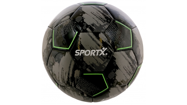 SportX Voetbal 22 cm 330-350 g Zwart/Grijs/Neon Groen