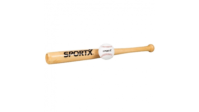 SportX Honkbal Houten Knuppel + Bal