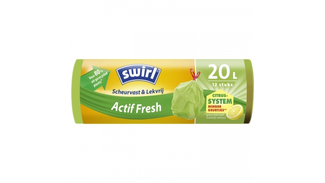 Swirl Actif Fresh Pedaalemmerzakken met Citroengeur 20L 12 Stuks