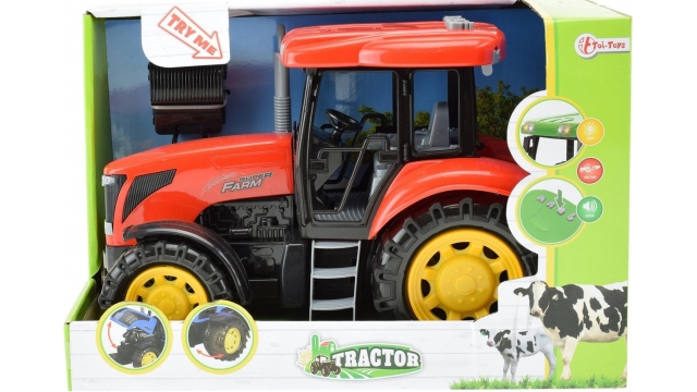 Toi-Toys Tractor Rood met Licht en Geluid