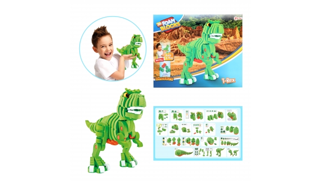 Toi-Toys Knutselpuzzel Dinosaurus 25,8 Cm Groen 104-delig