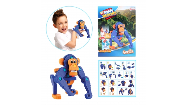 Toi-toys Knutselpuzzel Aap Junior 25,8 Cm Blauw 59-delig