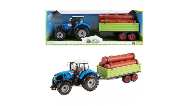 Tractor Tractor met Oplegger en Boomstammen Fritie 20cm