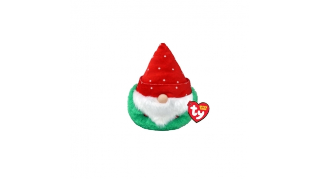 TY Teeny Puffies Christmas Gnome Red Hat 10cm