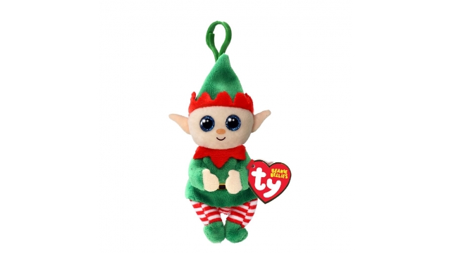 TY Ty Beanie Boo's Clip Christmas Elf Green Belly 7cm