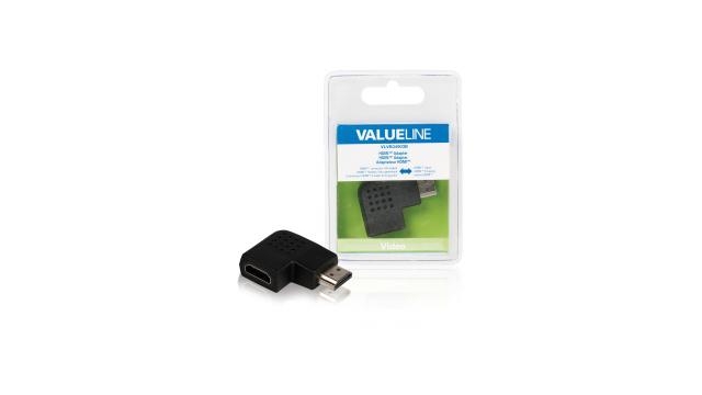 Valueline Vlvb34903b Hdmi-adapter Hdmi-connector Links Gehoekt - Hdmi Input Zwart