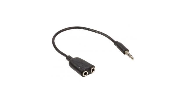 Valueline VLAP22100B02 Jack Stereo Audio Verdeelkabel 3,5 mm Mannelijk - 2x 3,5 mm Vrouwelijk 0,20 M Zwart